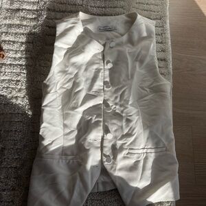 White Button-Up Vest